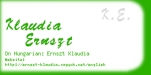 klaudia ernszt business card